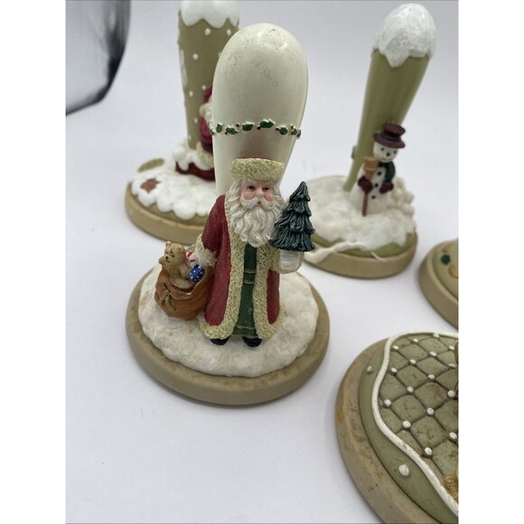 Brown Bag Cookie Art Stamps Press Holiday Christmas 5 pc. Lot Santa Snowman - Picture 3 of 6